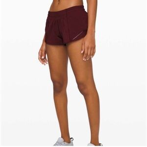 Hotty Hot Lululemon 4” Shorts in Maroon